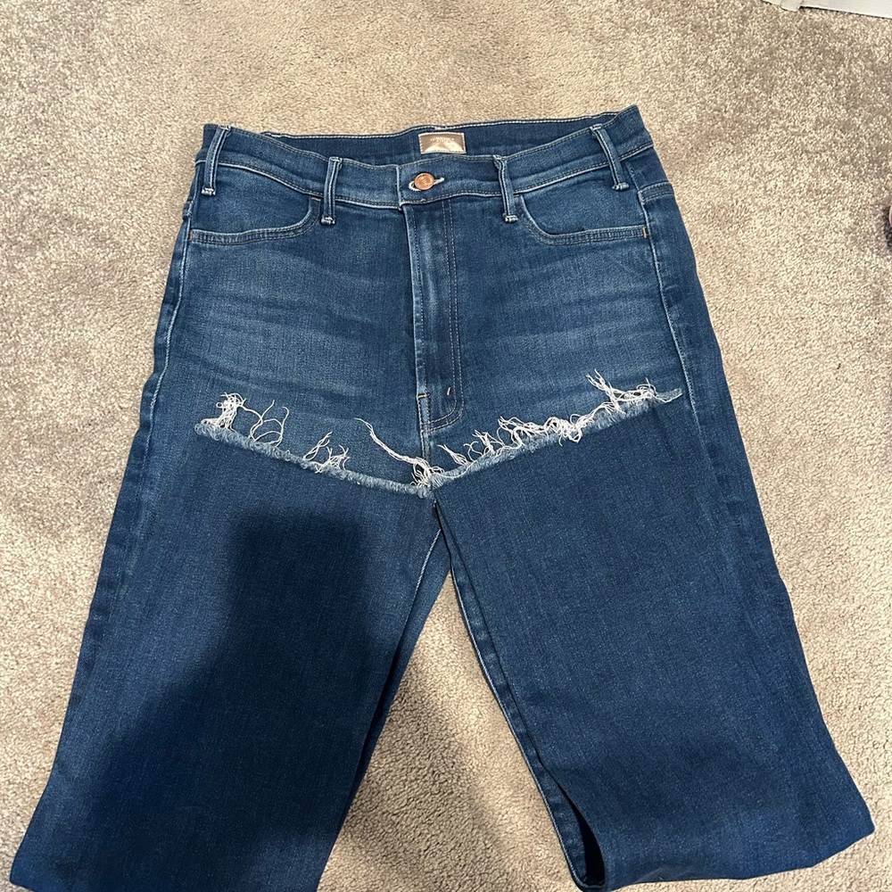 MOTHER Hustler Ankle Fray Jeans